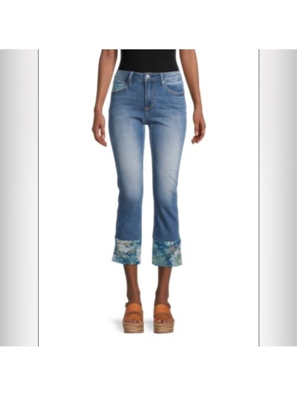 DRIFTWOOD Colette Straight Embroidered Cropped Jeans Sz 28X26